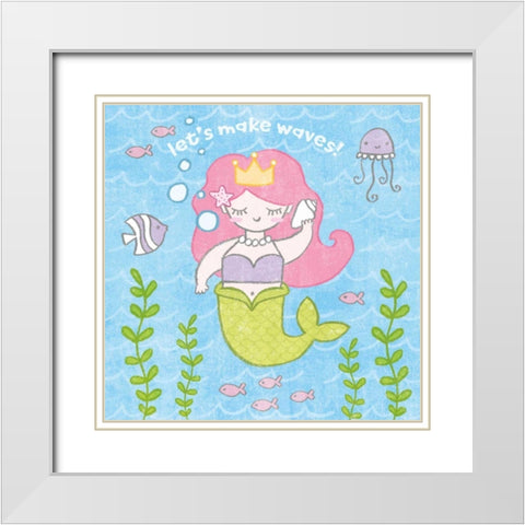 Magical Mermaid I White Modern Wood Framed Art Print with Double Matting by Hershey, Moira