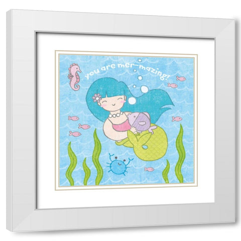 Magical Mermaid II White Modern Wood Framed Art Print with Double Matting by Hershey, Moira