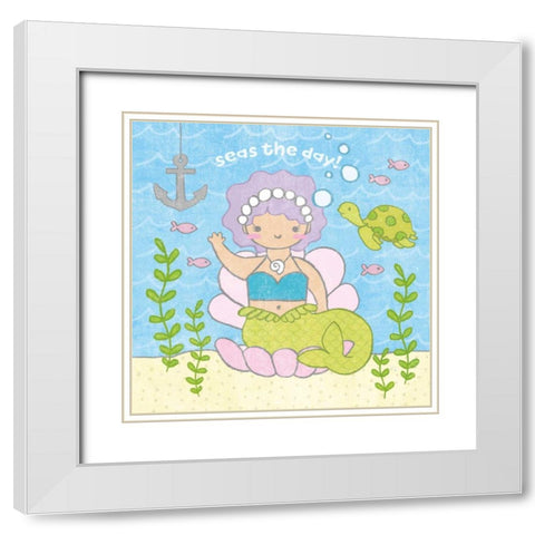 Magical Mermaid III White Modern Wood Framed Art Print with Double Matting by Hershey, Moira