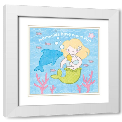 Magical Mermaid IV White Modern Wood Framed Art Print with Double Matting by Hershey, Moira