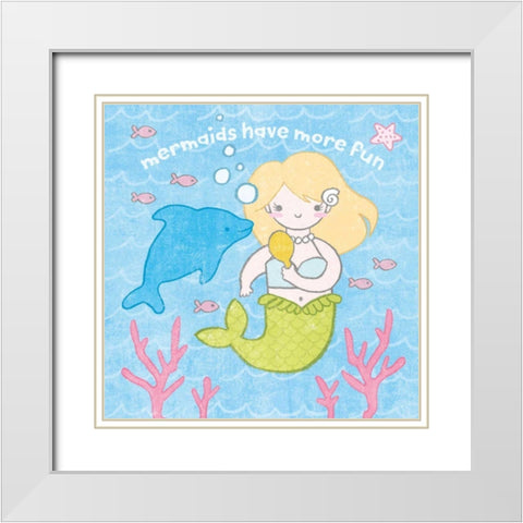 Magical Mermaid IV White Modern Wood Framed Art Print with Double Matting by Hershey, Moira