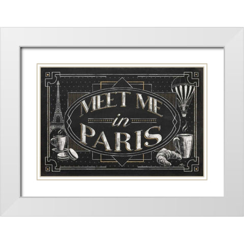 Vive Paris IV White Modern Wood Framed Art Print with Double Matting by Penner, Janelle