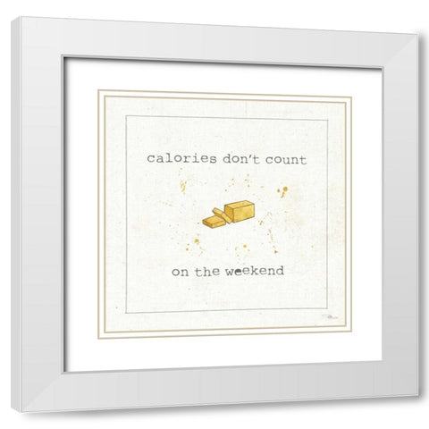 Calorie Cuties I White Modern Wood Framed Art Print with Double Matting by Pela Studio