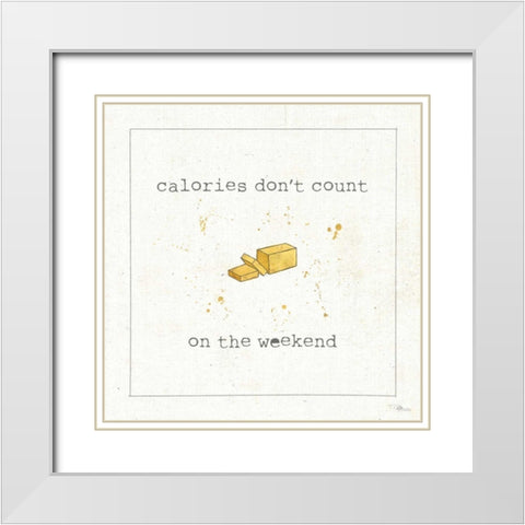 Calorie Cuties I White Modern Wood Framed Art Print with Double Matting by Pela Studio