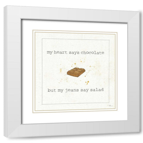 Calorie Cuties IV White Modern Wood Framed Art Print with Double Matting by Pela Studio