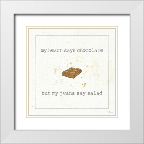 Calorie Cuties IV White Modern Wood Framed Art Print with Double Matting by Pela Studio