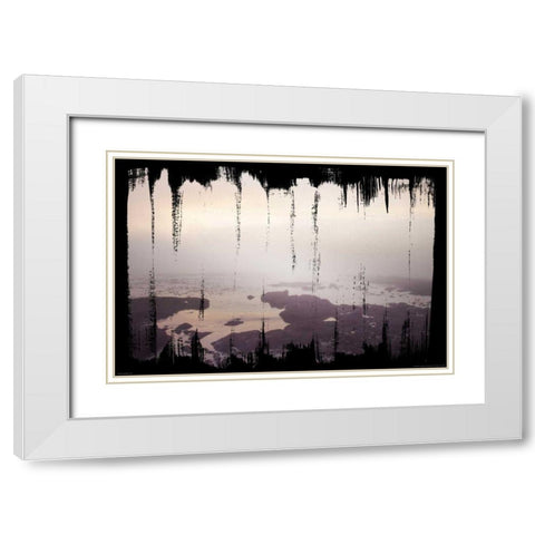 Painted Seaside I on Black White Modern Wood Framed Art Print with Double Matting by Marshall, Laura