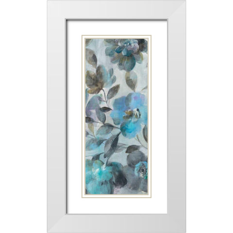 Twilight Flowers III White Modern Wood Framed Art Print with Double Matting by Nai, Danhui