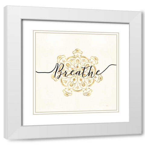 Namaste II White Modern Wood Framed Art Print with Double Matting by Charron, Veronique