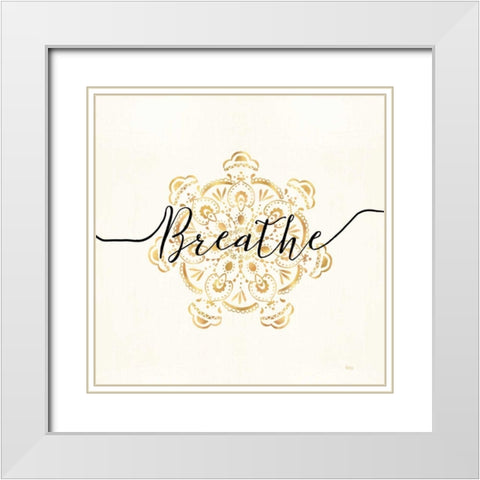 Namaste II White Modern Wood Framed Art Print with Double Matting by Charron, Veronique