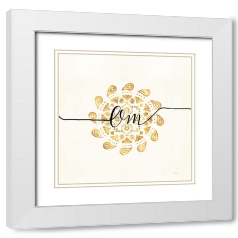 Namaste III White Modern Wood Framed Art Print with Double Matting by Charron, Veronique