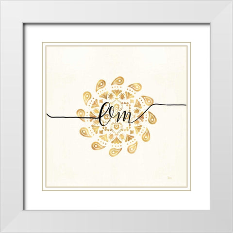 Namaste III White Modern Wood Framed Art Print with Double Matting by Charron, Veronique