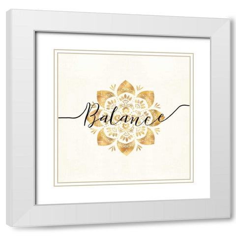 Namaste IV White Modern Wood Framed Art Print with Double Matting by Charron, Veronique