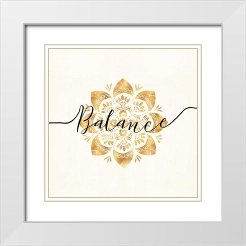 Namaste IV White Modern Wood Framed Art Print with Double Matting by Charron, Veronique