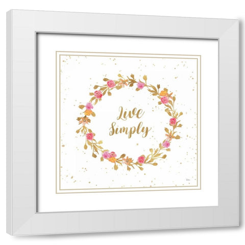 Say it Simply I White Modern Wood Framed Art Print with Double Matting by Charron, Veronique
