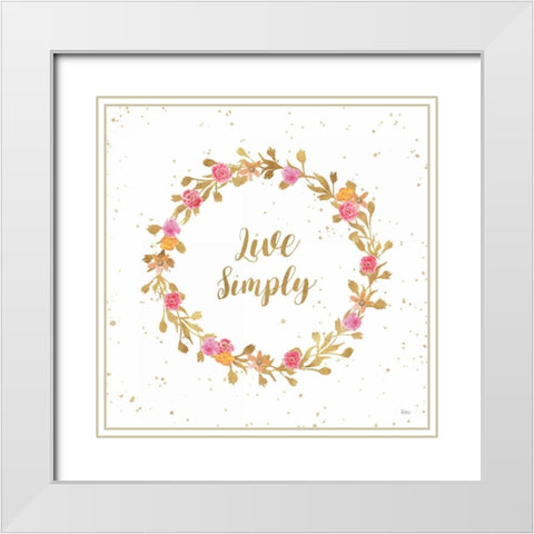 Say it Simply I White Modern Wood Framed Art Print with Double Matting by Charron, Veronique