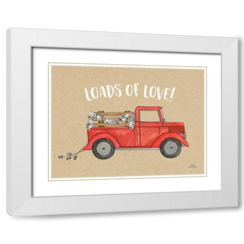 Loads of Love I White Modern Wood Framed Art Print with Double Matting by Marshall, Laura