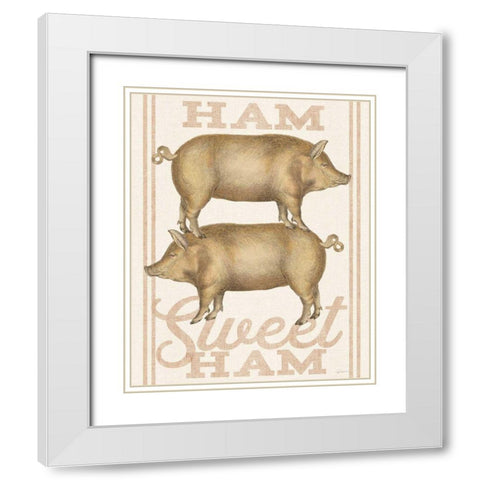 Ham Sweet Ham White Modern Wood Framed Art Print with Double Matting by Schlabach, Sue