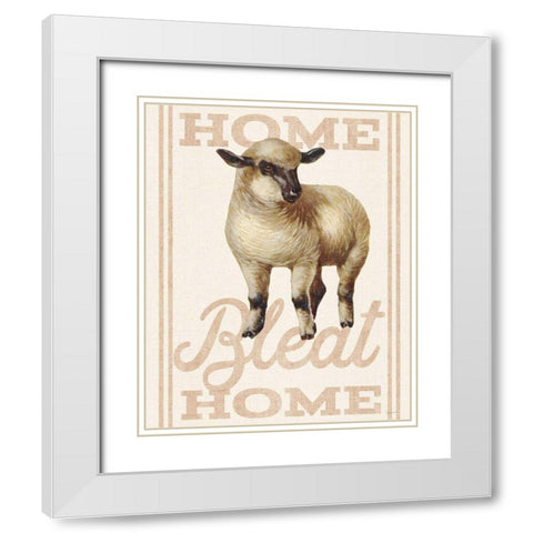 Home Bleat Home White Modern Wood Framed Art Print with Double Matting by Schlabach, Sue