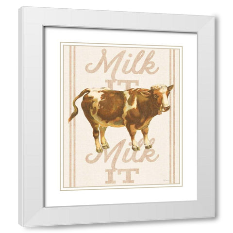 Milk it Milk it White Modern Wood Framed Art Print with Double Matting by Schlabach, Sue