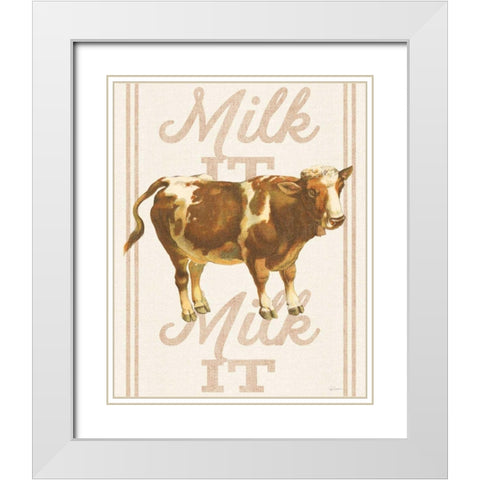 Milk it Milk it White Modern Wood Framed Art Print with Double Matting by Schlabach, Sue