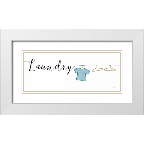 Wash and Dry I White Modern Wood Framed Art Print with Double Matting by Charron, Veronique