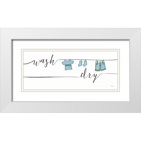 Wash and Dry II White Modern Wood Framed Art Print with Double Matting by Charron, Veronique