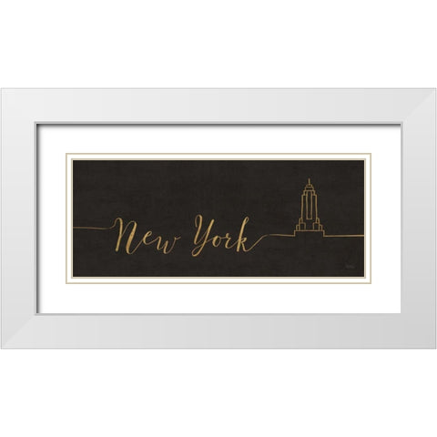 Underlined Cities II Black White Modern Wood Framed Art Print with Double Matting by Charron, Veronique