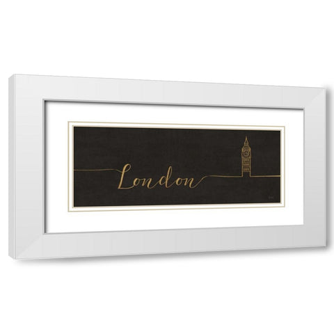 Underlined Cities III Black White Modern Wood Framed Art Print with Double Matting by Charron, Veronique