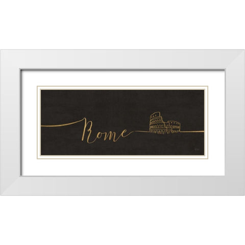 Underlined Cities IV Black White Modern Wood Framed Art Print with Double Matting by Charron, Veronique