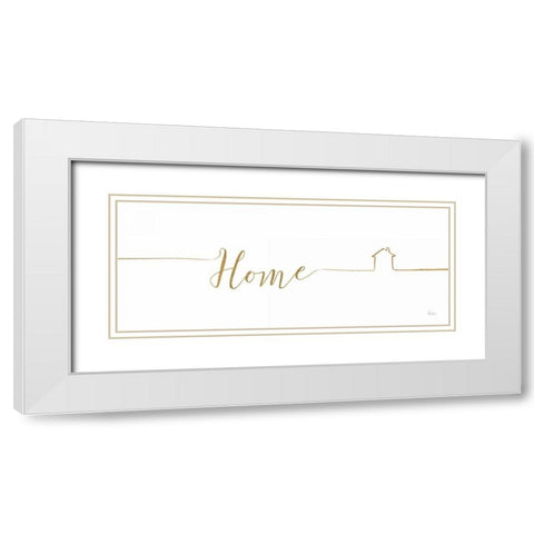 Underlined Thoughts II White Modern Wood Framed Art Print with Double Matting by Charron, Veronique