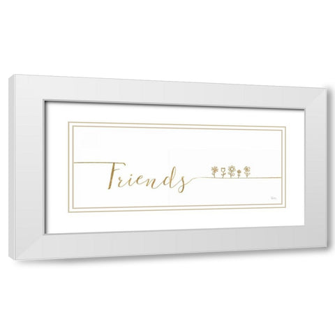Underlined Thoughts III White Modern Wood Framed Art Print with Double Matting by Charron, Veronique