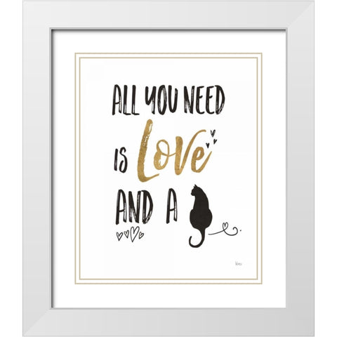 Pet Love IV White Modern Wood Framed Art Print with Double Matting by Charron, Veronique