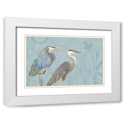 By the Shore I White Modern Wood Framed Art Print with Double Matting by Charron, Veronique