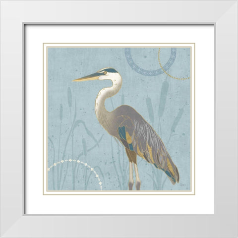By the Shore III White Modern Wood Framed Art Print with Double Matting by Charron, Veronique