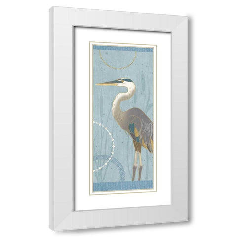 By the Shore V White Modern Wood Framed Art Print with Double Matting by Charron, Veronique