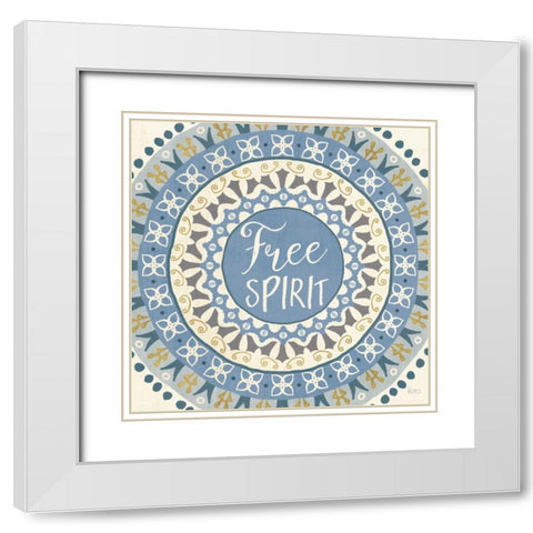 By the Shore XVII White Modern Wood Framed Art Print with Double Matting by Charron, Veronique