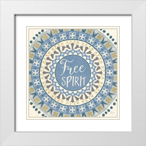 By the Shore XVII White Modern Wood Framed Art Print with Double Matting by Charron, Veronique