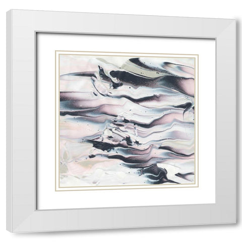 Marbling V Crop White Modern Wood Framed Art Print with Double Matting by Rhue, Piper