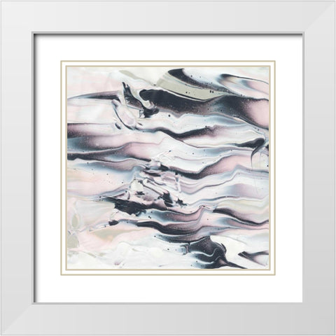 Marbling V Crop White Modern Wood Framed Art Print with Double Matting by Rhue, Piper