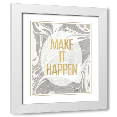 Lets Go for the Gold I White Modern Wood Framed Art Print with Double Matting by Wild Apple Portfolio