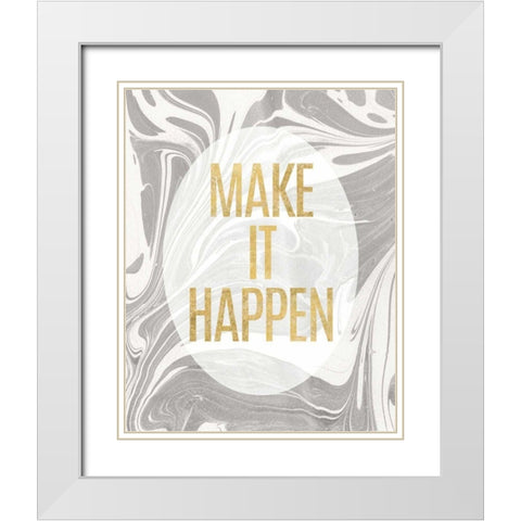 Lets Go for the Gold I White Modern Wood Framed Art Print with Double Matting by Wild Apple Portfolio