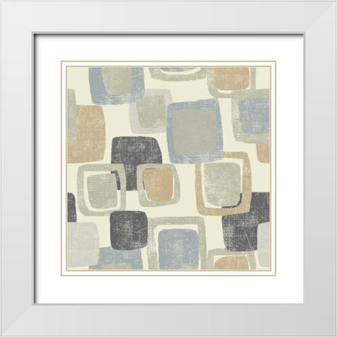 Blocks Archroma White Modern Wood Framed Art Print with Double Matting by Wild Apple Portfolio