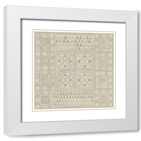 Geometric Tone on Tone II Dark White Modern Wood Framed Art Print with Double Matting by Lovell, Kathrine