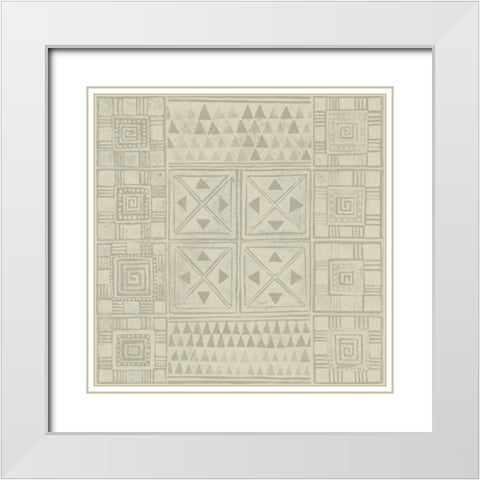 Geometric Tone on Tone II Dark White Modern Wood Framed Art Print with Double Matting by Lovell, Kathrine