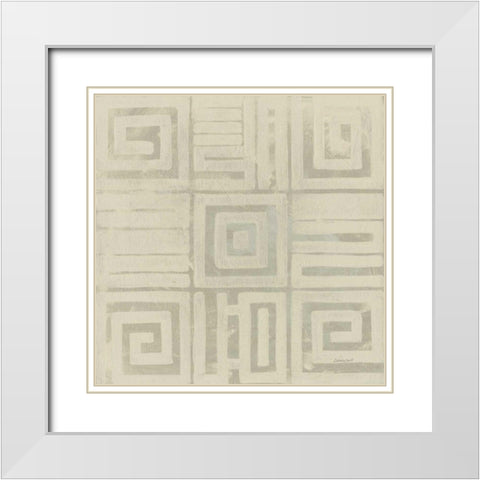 Geometric Tone on Tone III Dark White Modern Wood Framed Art Print with Double Matting by Lovell, Kathrine