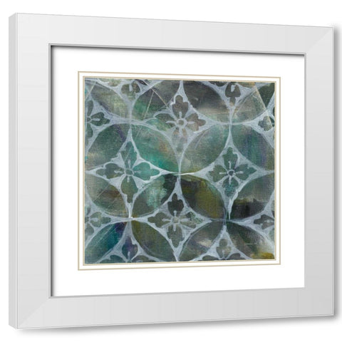 Tile Element II White Modern Wood Framed Art Print with Double Matting by Nai, Danhui