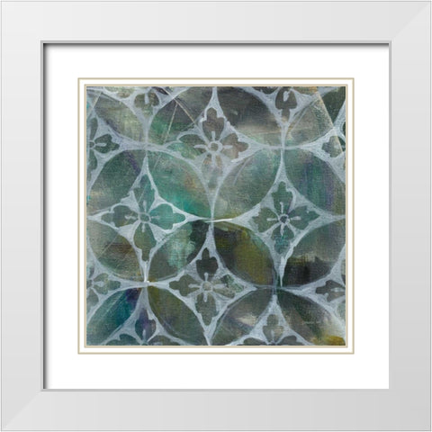 Tile Element II White Modern Wood Framed Art Print with Double Matting by Nai, Danhui