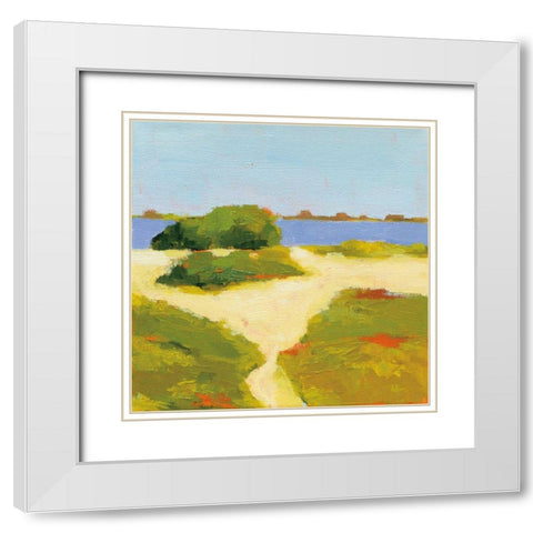 Path to the Beach White Modern Wood Framed Art Print with Double Matting by Adams, Phyllis