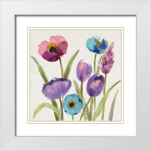 Wild Garden II White Modern Wood Framed Art Print with Double Matting by Vassileva, Silvia